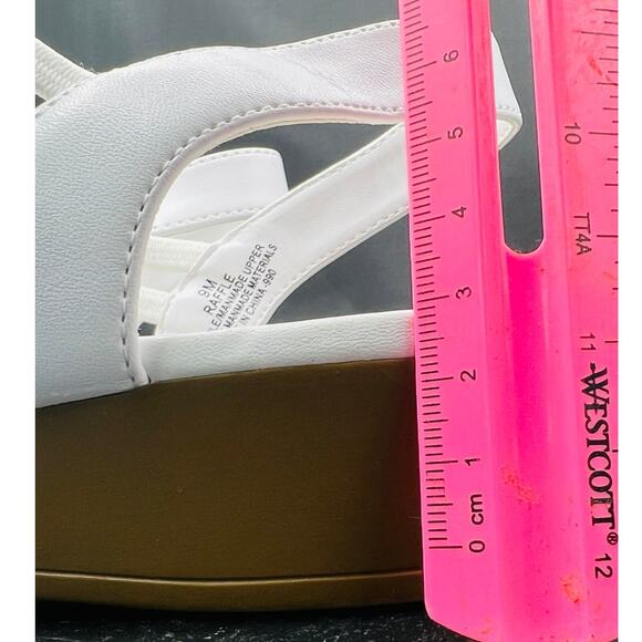 🤍 Ruffle Strappy Slingback Sandal Size 9M Woven Summer Casual Minimal Flat Shoe - Picture 6 of 7